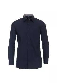 Мужская деловая рубашка, простого и комфортного кроя CASAMODA, темно-синий