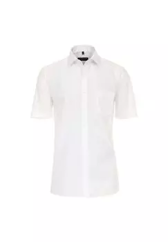 Мужская деловая рубашка с короткими рукавами, однотонная, современного кроя CASAMODA