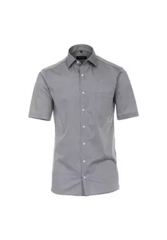 Мужская деловая рубашка с короткими рукавами, однотонная, современного кроя CASAMODA, серый