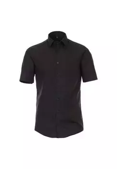 Мужская деловая рубашка с короткими рукавами, однотонная, современного кроя Venti, цвет Schwarzgrau