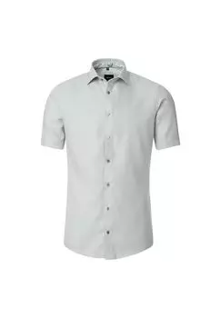 Мужская деловая рубашка с короткими рукавами, однотонная, современного кроя Venti, светло-зеленый