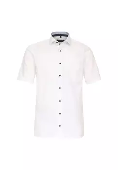 Мужская деловая рубашка с короткими рукавами, однотонная, современного кроя CASAMODA