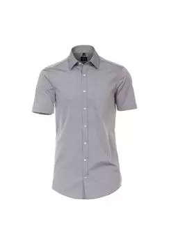Мужская деловая рубашка с короткими рукавами, однотонного кроя Venti, цвет Hellgrau