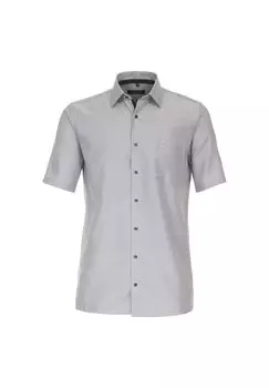 Мужская деловая рубашка с короткими рукавами, простого и комфортного кроя CASAMODA, оливковый