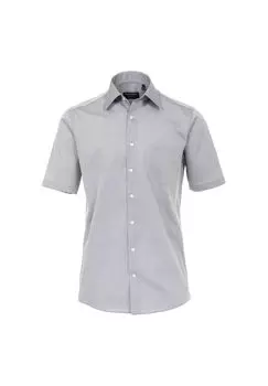 Мужская деловая рубашка с короткими рукавами, простого и комфортного кроя CASAMODA, серый