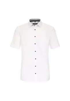 Мужская деловая рубашка с короткими рукавами, простого и комфортного кроя CASAMODA, цвет Schneewei_