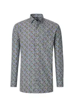 Мужская деловая рубашка с принтом, комфортная посадка CASAMODA, цвет Blau(100)