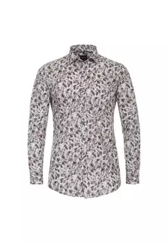 Мужская деловая рубашка с принтом, облегающая боди Venti, серый