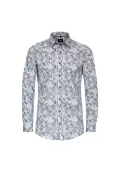 Мужская деловая рубашка с принтом, облегающая боди Venti, цвет Mittelblau