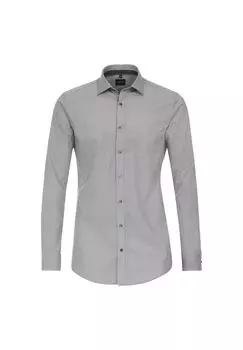 Мужская деловая рубашка с принтом, облегающая боди Venti, черный