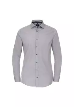 Мужская деловая рубашка с принтом, облегающая боди Venti, коричневый