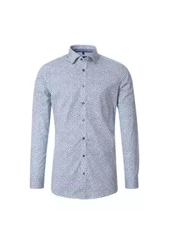 Мужская деловая рубашка с принтом, облегающая боди Venti, синий