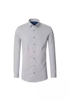 Мужская деловая рубашка с принтом, облегающая боди Venti, голубой