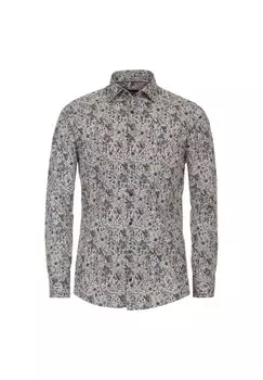 Мужская деловая рубашка с принтом современного кроя Venti, цвет Hellbraun