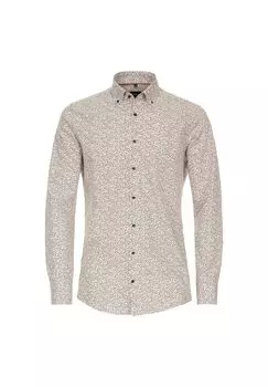 Мужская деловая рубашка с принтом современного кроя Venti, оранжевый