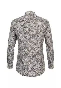 Мужская деловая рубашка с принтом современного кроя Venti, коричневый