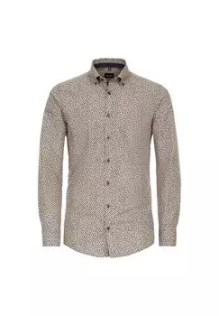 Мужская деловая рубашка с принтом современного кроя Venti, желтый