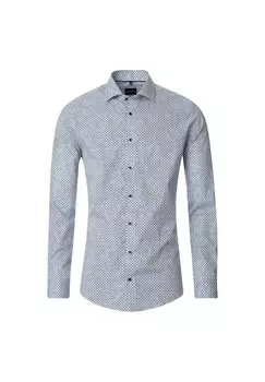 Мужская деловая рубашка с принтом современного кроя Venti, синий