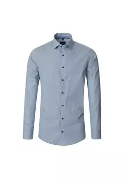 Мужская деловая рубашка с принтом современного кроя Venti, голубой