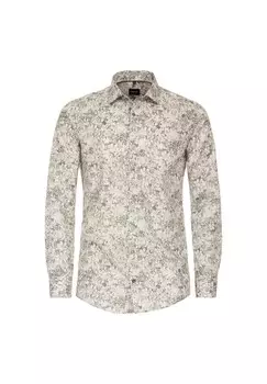 Мужская деловая рубашка с принтом современного кроя Venti, зеленый