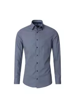 Мужская деловая рубашка с принтом современного кроя Venti, темно-синий