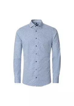 Мужская деловая рубашка с принтом современного кроя Venti, синий
