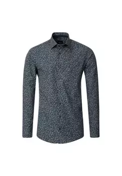 Мужская деловая рубашка с принтом современного кроя Venti, цвет Dunkelblau(100)