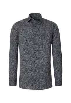 Мужская деловая рубашка с принтом современного кроя CASAMODA, цвет Dunkelblau(100)