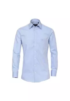 Мужская деловая рубашка с удлиненными рукавами, 69 см, однотонная, комфортного кроя CASAMODA, цвет Azurblau