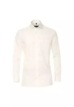 Мужская деловая рубашка с удлиненными рукавами, 69 см, однотонная, комфортного кроя CASAMODA, цвет Weibeige