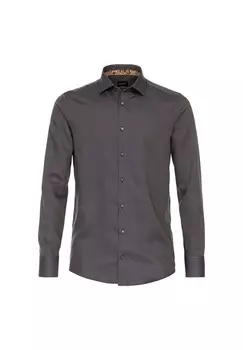 Мужская деловая рубашка с удлиненными рукавами, 72 см, однотонная, современного кроя Venti, цвет Schlamm