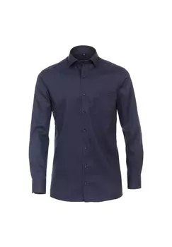 Мужская деловая рубашка с удлиненными рукавами, 72 см, однотонная, комфортного кроя CASAMODA, цвет Graues Dunkelblau