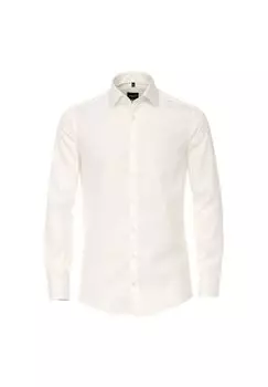 Мужская деловая рубашка с удлиненными рукавами, 72 см, однотонная, современного кроя Venti, цвет Weibeige