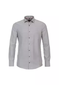 Мужская деловая рубашка с удлиненными рукавами, 72 см, однотонная, современного кроя Venti, оливковый