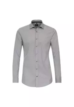 Мужская деловая рубашка с удлиненными рукавами, 72 см, с принтом, облегающая тело Venti, черный