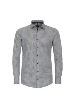 Мужская деловая рубашка с удлиненными рукавами, 72 см, современный крой с принтом Venti, оливковый