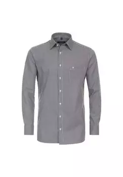 Мужская деловая рубашка в клетку комфортного кроя CASAMODA, черный