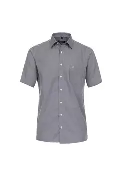 Мужская деловая рубашка в клетку с короткими рукавами, комфортная посадка CASAMODA, цвет Graues Dunkelblau