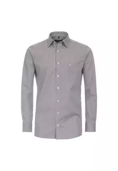 Мужская деловая рубашка в полоску комфортного кроя CASAMODA, черный