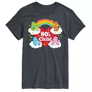 Мужская детская футболка Care Bears с рисунком 80-х годов Licensed Character, серый