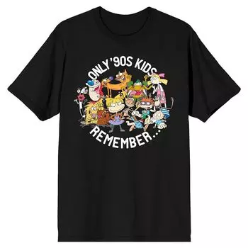 Мужская детская футболка Nickelodeon Only 90s Licensed Character, черный