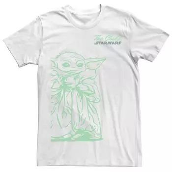 Мужская детская футболка с неоновым логотипом Star Wars The Mandalorian Sketch Licensed Character