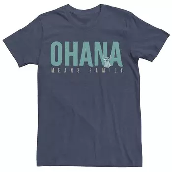 Мужская дизайнерская футболка с наполнением Disney's Lilo & Stitch Ohana Means Family Licensed Character, цвет Navy Heather