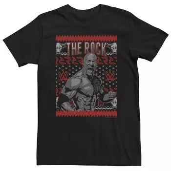Мужская дизайнерская футболка WWE The Rock Ugly Sweater Licensed Character