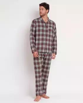 Мужская длинная бежевая фланелевая пижама Admas, бежевый