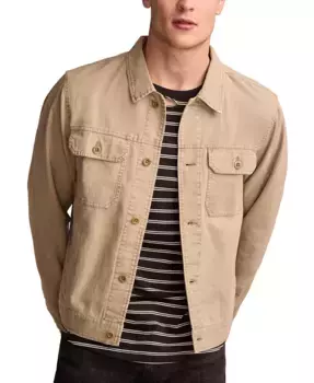 Мужская длинная куртка на пуговицах в стиле Trucker Lucky Brand, белый