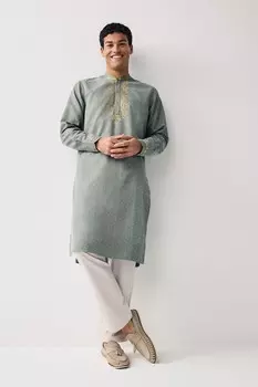 Мужская длинная куртка Next, зеленый