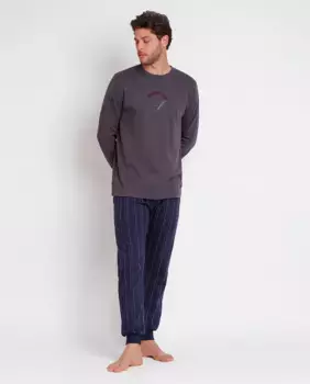 Мужская длинная пижама Admas, серый