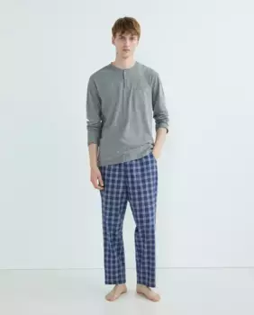 Мужская длинная пижама Dustin, серый
