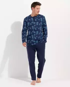 Мужская длинная пижама Hom, мультиколор